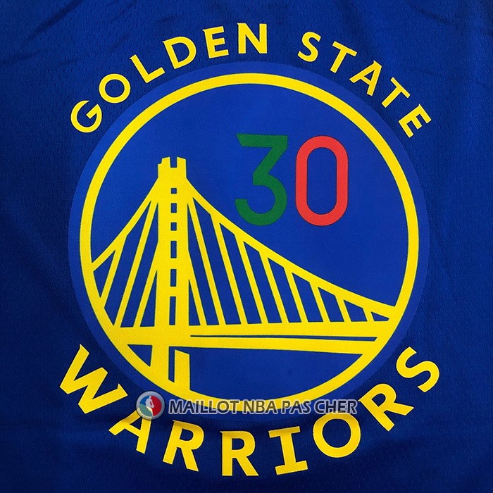 Maillot Golden State Warriors Stephen Curry NO 30 Icon Royal Special Mexique Edition Bleu